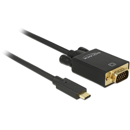 Delock ADA Delock 85261 USB C csatlakozó > VGA csatlakozó (DP váltakozó mód) Full HD 1080p fekete - 1 m