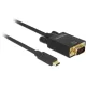 Delock ADA Delock 85262 USB C csatlakozó > VGA csatlakozó (DP váltakozó mód) Full HD 1080p fekete - 2 m