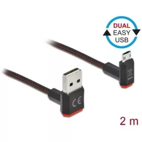   Delock Easy-USB A -> EasyUSB micro-B M/M adatkábel 2m fekete 90° fel/le
