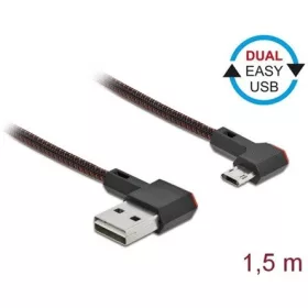   Delock Easy-USB A -> EasyUSB micro-B M/M adatkábel 1.5m fekete 90° bal/jobb