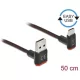 Delock Easy-USB A -> USB-C M/M adatkábel 0.5m fekete 90°/90° fel/le