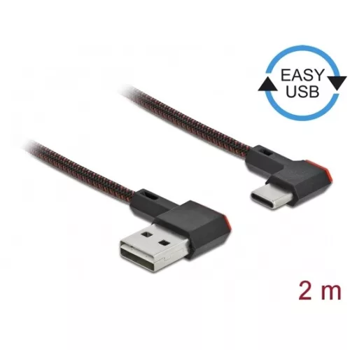 Delock ADA Delock 85283 EASY-USB 2.0 A csatlakozódugó - USB-C csatlakozódugó ívelt bal / jobb