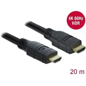   Delock HDMI 2.0 -> HDMI 2.0 M/M aktív video kábel 20m fekete