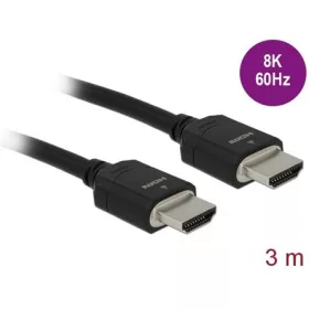 Delock HDMI 2.1 -> HDMI 2.1 M/M video kábel 3m fekete
