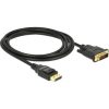 Delock KAB Delock 85313 Kábel Displayport 1.2 dugó > DVI 24+1 dugó passzív - 2 m - Fekete