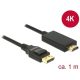 Delock KAB Delock 85316 Kábel Displayport 1.2 dugó > High Speed HDMI-A dugó passzív 4K - 1 m - fekete