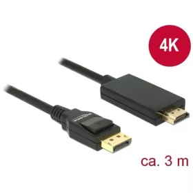   Delock ADA Delock  85318 Displayport 1.2 dugó HDMI-A dugó passzív 4K fekete - 3 m