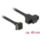 Delock USB-A 3.2 Gen2 -> USB-C M/F adatkábel 0.45m fekete panel mount