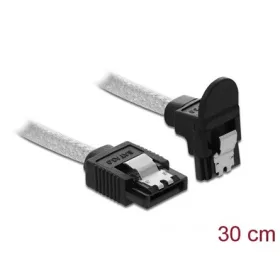   Delock SATA3 -> SATA3 M/M adatkábel 0.3m átlátszó egyenes/90' le
