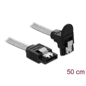   Delock SATA3 -> SATA3 M/M adatkábel 0.5m átlátszó egyenes/90' le