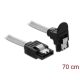 Delock SATA3 -> SATA3 M/M adatkábel 0.7m átlátszó egyenes/90' le