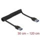 Delock USB-A 3.0 -> USB-A 3.0 M/M adatkábel 1.2m fekete csavart