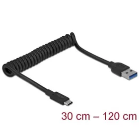   Delock USB-C 3.2 Gen2 -> USB-A 3.2 Gen 2 M/M adatkábel 1.2m fekete csavart