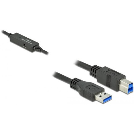 Delock USB-A 3.2 Gen1 -> USB-B 3.2 Gen1 M/M aktív adatkábel 5m fekete