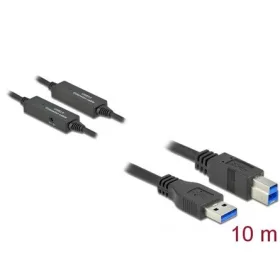   Delock USB-A 3.2 Gen1 -> USB-B 3.2 Gen1 M/M aktív adatkábel 10m fekete