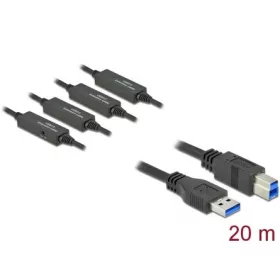   Delock USB-A 3.2 Gen1 -> USB-B 3.2 Gen1 M/M aktív adatkábel 20m fekete