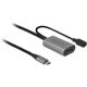 Delock USB-C -> USB-A 3.2 Gen 1 M/F aktív adatkábel hosszabbító 5m fekete