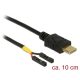 Delock USB-C -> Pinheader 2pin M/F tápkábel 0.1m fekete