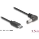 Delock USB Type-C  tápkábel - DC 5,5 x 2,5 mm méretű apa hajlított 1,5 m