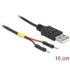 Delock USB-A 2.0 -> Pinheader 2pin M/M tápkábel 0.1m fekete