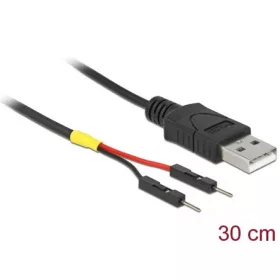   Delock USB-A 2.0 -> Pinheader 2pin M/M tápkábel 0.3m fekete