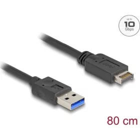   Delock USB 10 Gbps kábel E-típusú A kulcsos USB 20 tűs apa   A-típusú USB apa 80 cm
