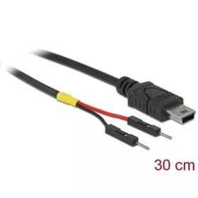   Delock USB-B 2.0 mini -> USB-A pinheader M/M tápkábel 0.3m fekete