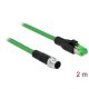 Delock M12 4pin D-code -> RJ45 M/M adatkábel 2m zöld PVC