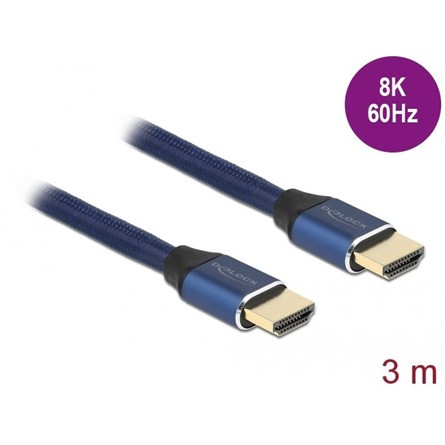 Delock certified HDMI 2.1 -> HDMI 2.1 M/M video kábel 3m kék