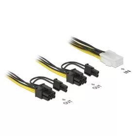   Delock Power 6pin PCI-E -> 2db Power 8pin PCI-E F/M tápkábel 0.15m