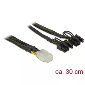   Delock Power 6pin PCI-E -> Power 8pin PCI-E F/M tápkábel 0.3m