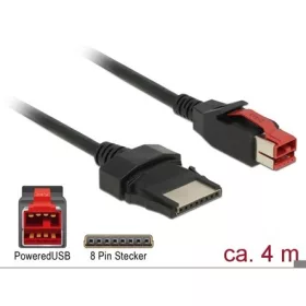   Delock Powered USB 24V -> POS 8pin M/M adatkábel 4m fekete