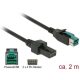 Delock Powered USB 12V -> POS 2x4pin M/F adatkábel 2m fekete