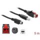 Delock Powered USB 12V -> USB-B 2.0 Hosiden Mini-DIN M/M adatkábel 5m fekete POS nyomtatókhoz