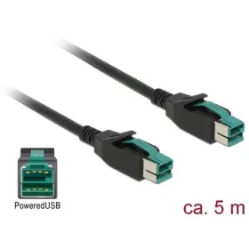   Delock PoweredUSB kábel apa 12 V > PoweredUSB apa 12 V 5 m, POS nyomtatókhoz és csatlakozókhoz