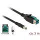 Delock Powered USB 12V -> DC 5,5 x 2,1mm M/M tápkábel 3m fekete