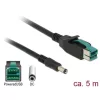 Delock PoweredUSB kábel apa 12 V > DC 5,5 x 2,1 mm apa 5 m, POS nyomtatókhoz és csatlakozókhoz