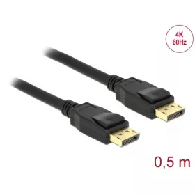   Delock Kábel - 85506 (Displayport 1.2 > Displayport 1.2, apa/apa, 4K@60Hz, 0,5m)