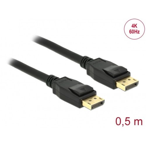 Delock Kábel - 85506 (Displayport 1.2 > Displayport 1.2, apa/apa, 4K@60Hz, 0,5m)