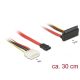 Delock SATA 3 Molex Power 4pin -> SATA 22pin F/F adatkábel 0.3m