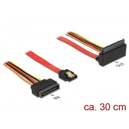 Delock SATA 3 SATA Power 15pin -> SATA 22pin F/F adatkábel 0.3m