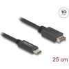 Delock USB-E A Key -> USB-C 3.2 Gen2 M/M adatkábel 0.25m fekete