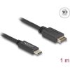 Delock USB-E A Key -> USB-C 3.2 Gen2 M/M adatkábel 1m fekete