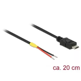   Delock Raspberry Pi USB-B 2.0 micro -> nyitott vezeték Male tápkábel 0.2m fekete