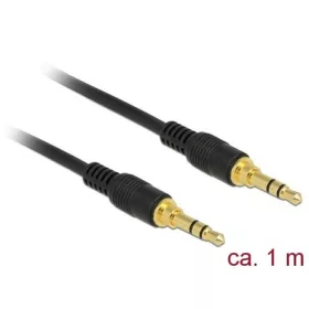   Delock Jack stereo 3,5mm (3pin) -> Jack stereo 3,5mm (3pin) M/M audio kábel 1m fekete