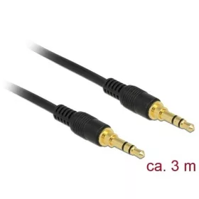   Delock Jack stereo 3,5mm (3pin) -> Jack stereo 3,5mm (3pin) M/M audio kábel 3m fekete