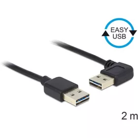   Delock Easy-USB A - Easy-USB M/M adatkábel 2m fekete egyenes/90°