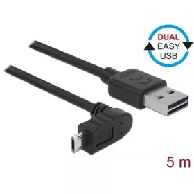   Delock Easy-USB A -> EasyUSB micro-B M/M adatkábel 5m fekete Egyenes/90°