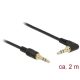 Delock Jack stereo 3,5mm (3pin) -> Jack stereo 3,5mm (3pin) M/M audio kábel 2m fekete egyenes/90°