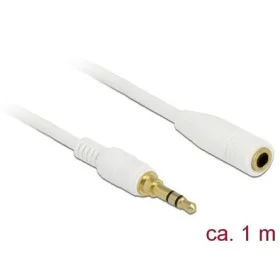   Delock Jack stereo 3,5mm (3pin) -> Jack stereo 3,5mm (3pin) M/F audio kábel hosszabbító 1m fehér